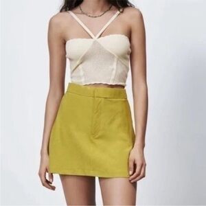Zara Green Retro Mini Skirt Size Small
